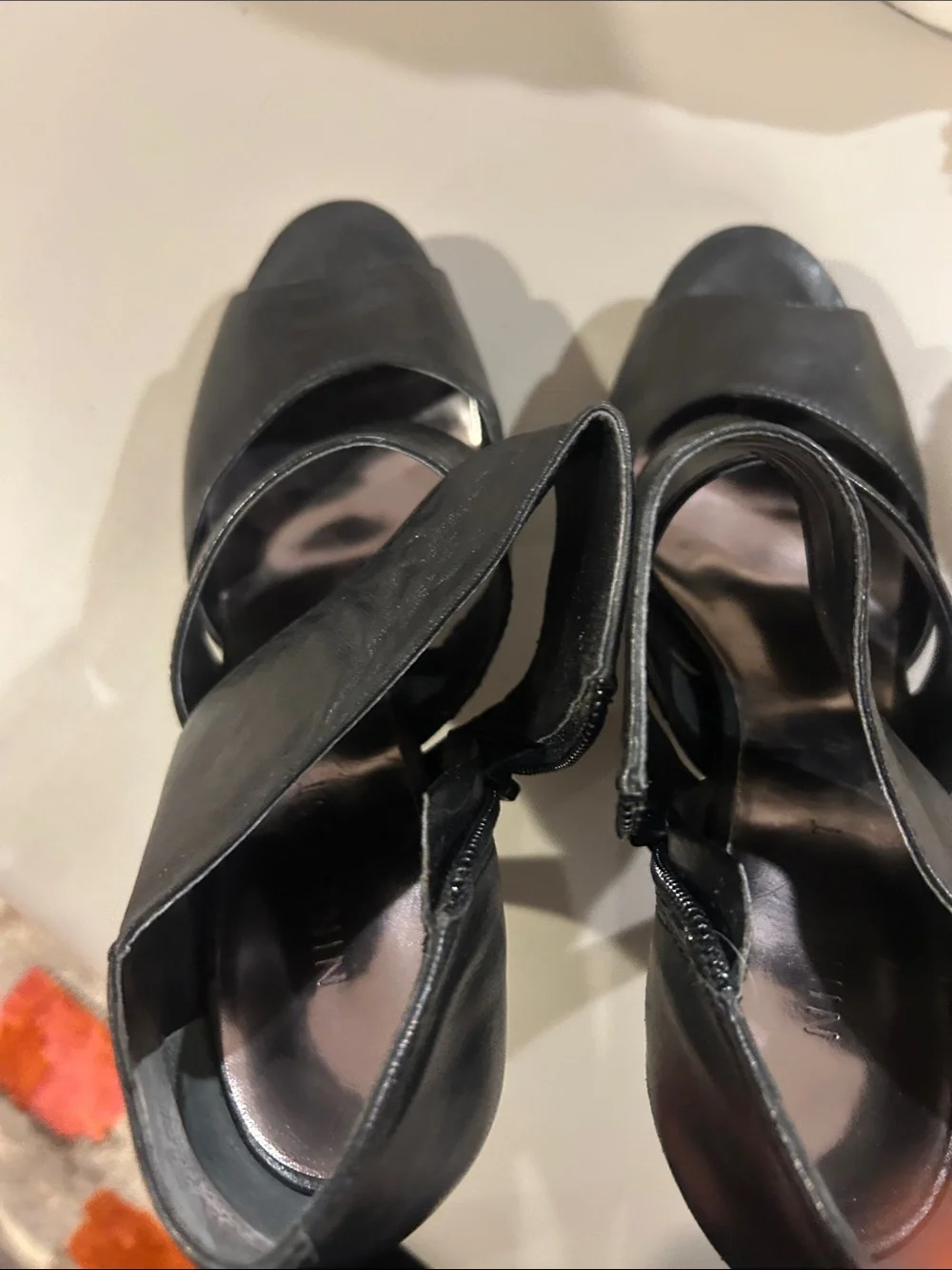 Nine West Black Strappy Platform Heels